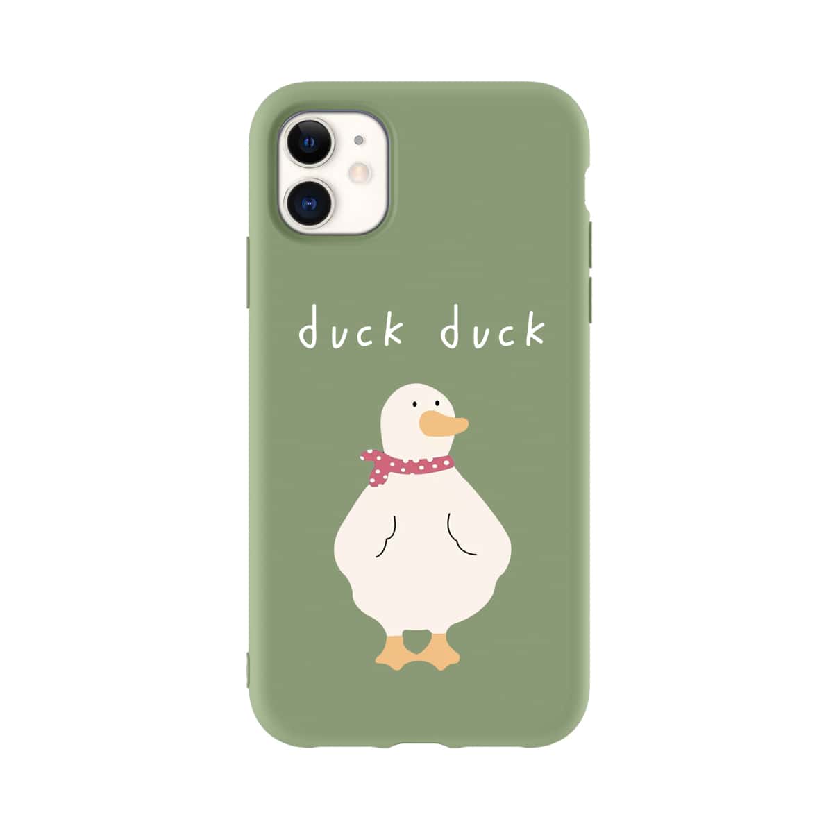 

Duck Cartoon Graphic iPhone Case, Green
