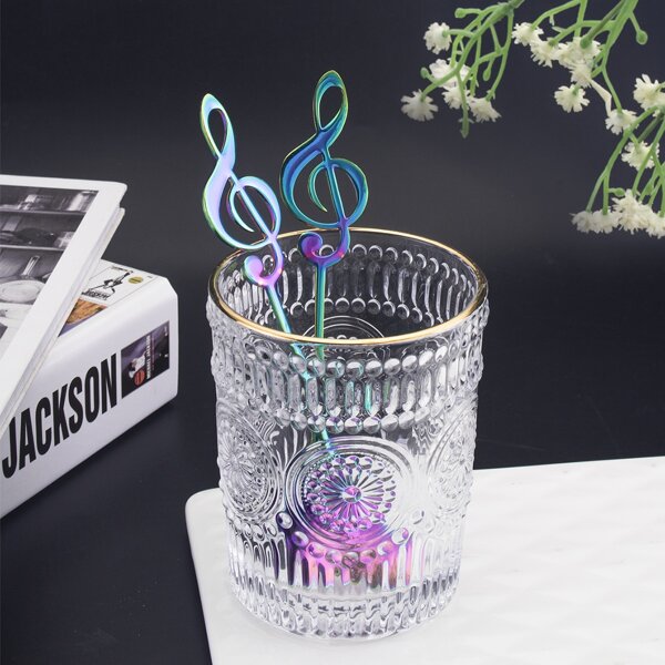 

2pcs Music Note Design Spoon, Multicolor