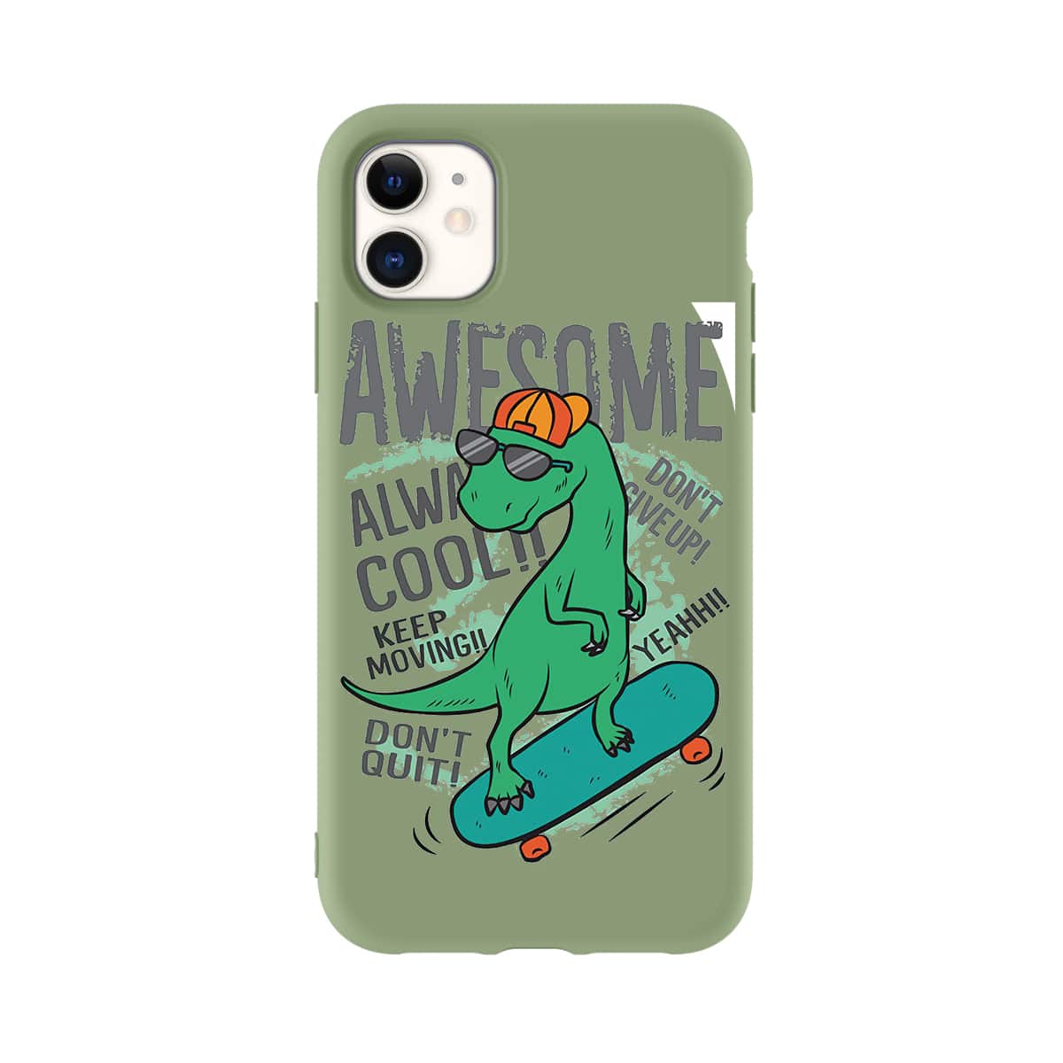 

Dinosaur & Skateboard iPhone Case, Green