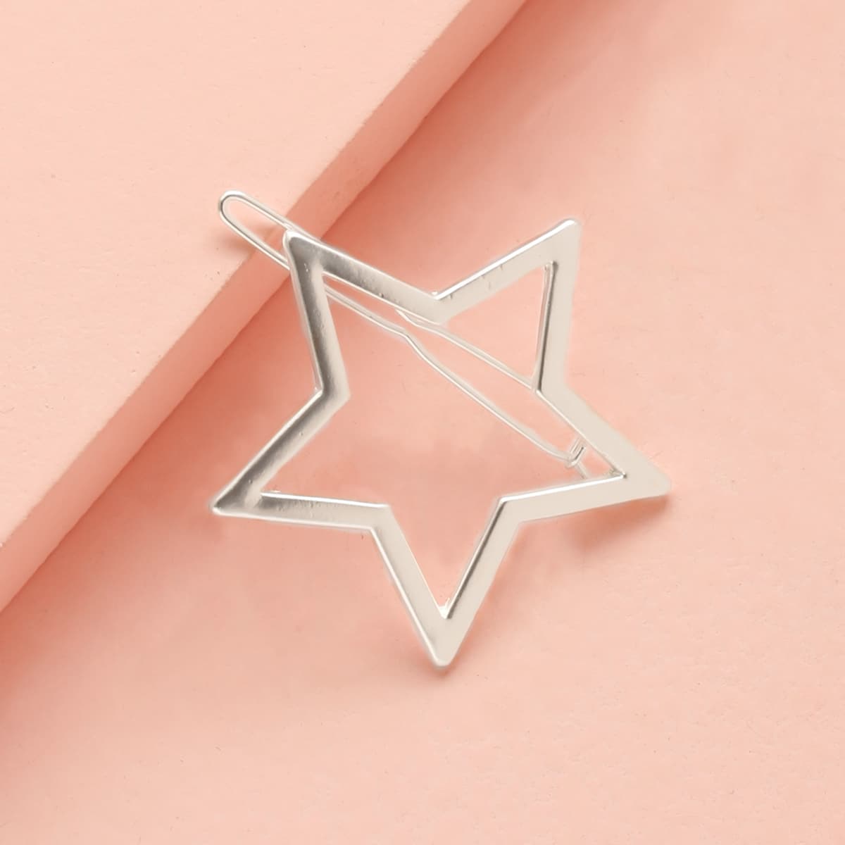 

1pc Star Hair Clip, Silver
