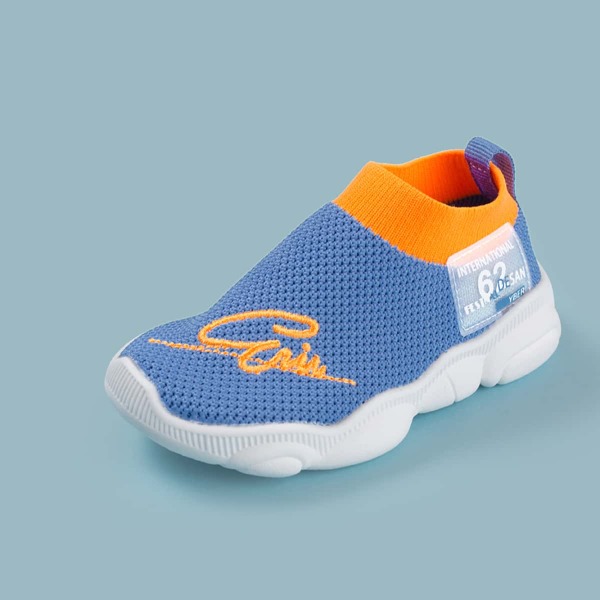 

Toddler Boys Letter Embroidery Knit Slip On Sneakers, Blue