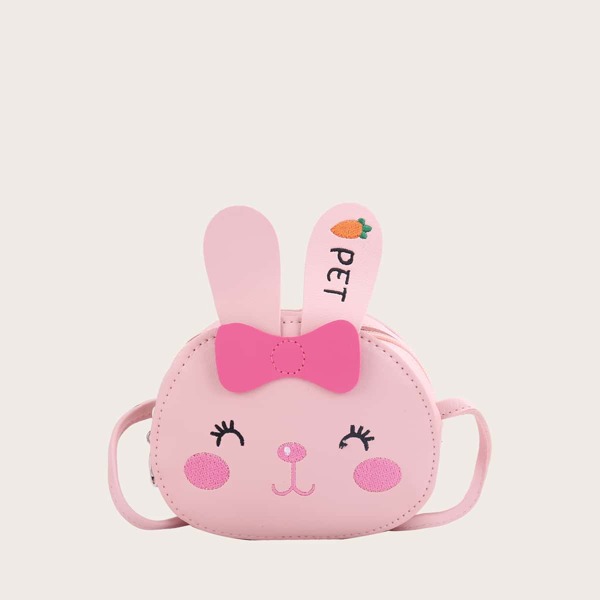 

Girls Cartoon Rabbit Design Crossbody Bag, Pink