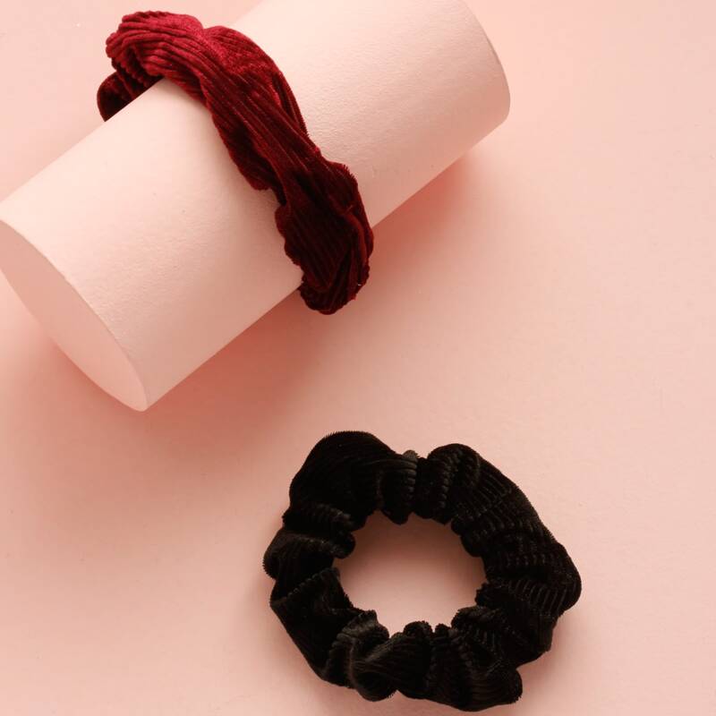 

2pcs Solid Scrunchie, Multicolor