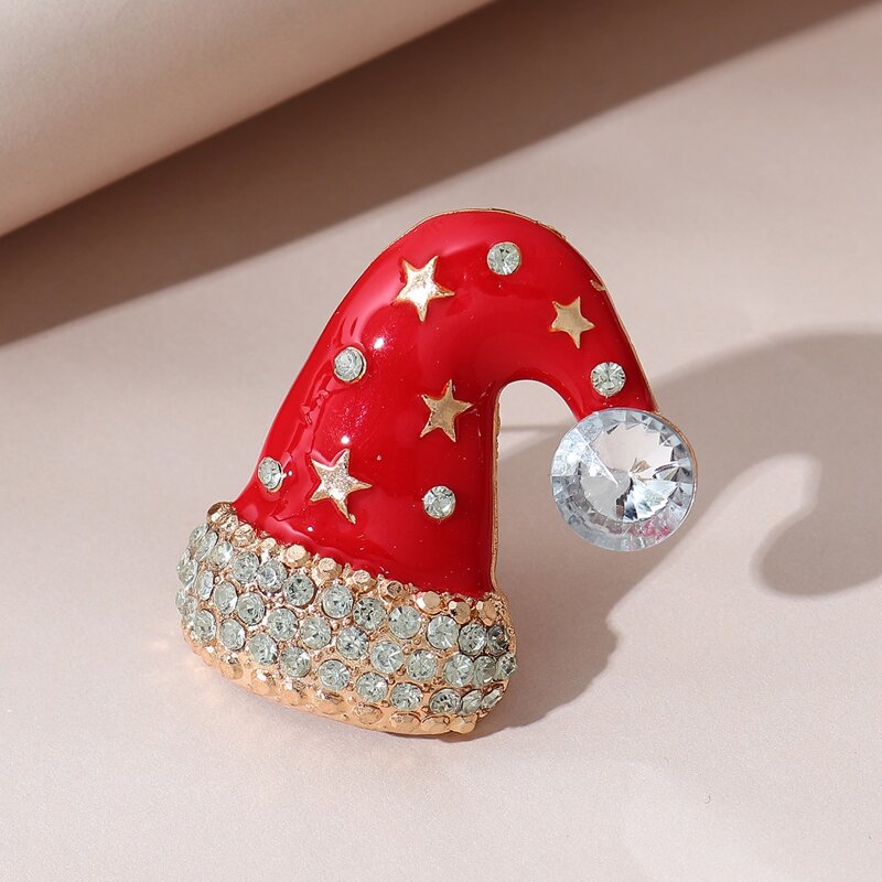 

Christmas Hat Design Brooch, Red