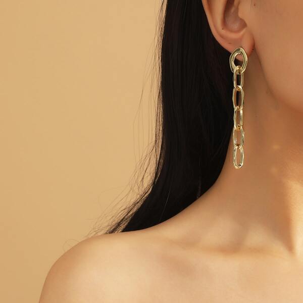 

Chain Link Earrings, Gold