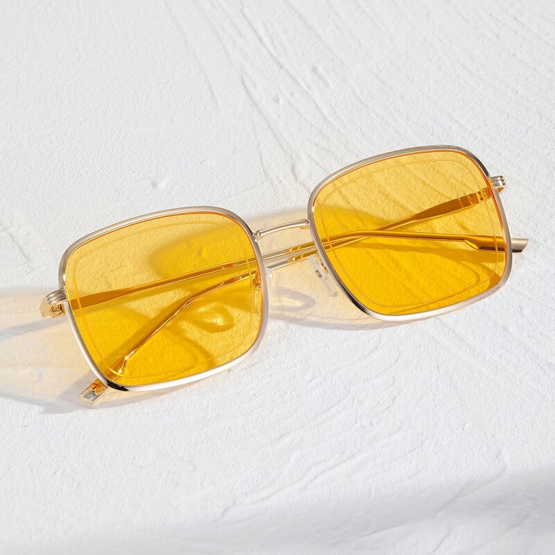 

Guys Square Metal Frame Sunglasses, Yellow