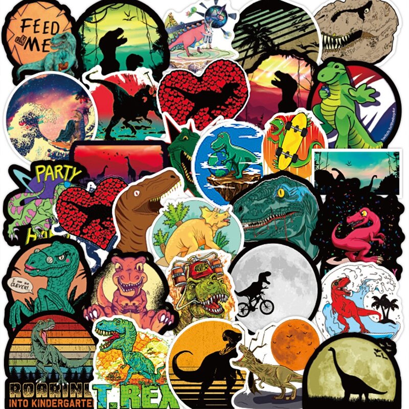 

50pcs Dinosaur Pattern Sticker, Multicolor