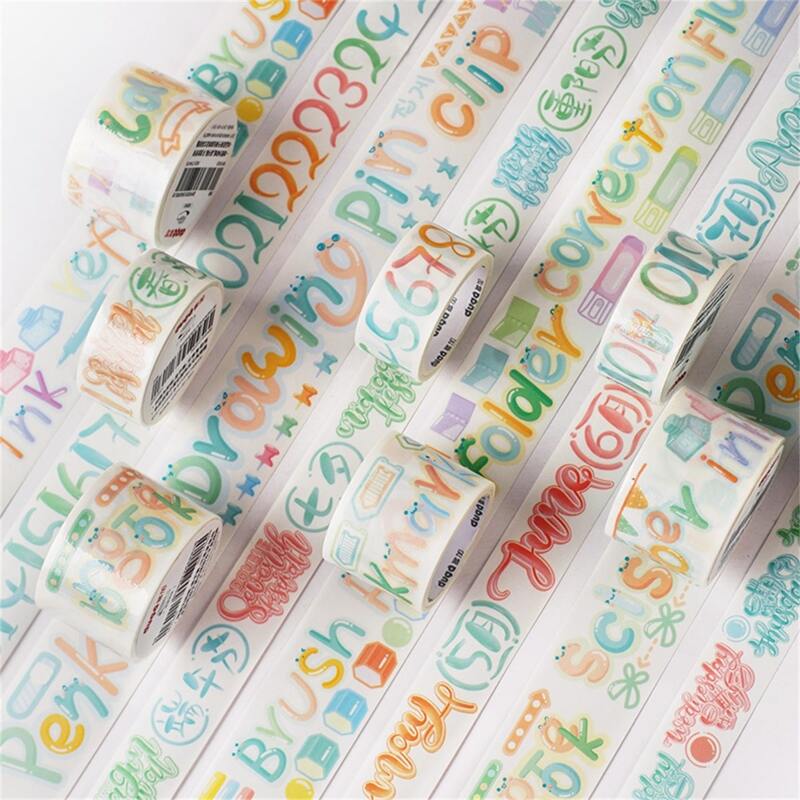 

2rolls Letter Graphic Random Decorative Tape, Multicolor