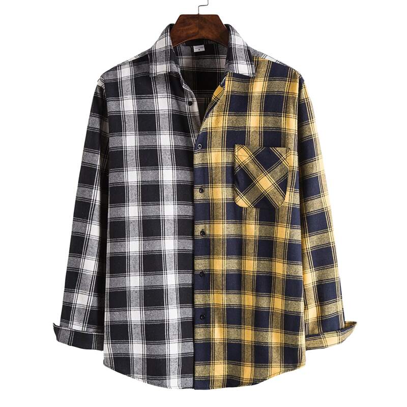 

Guys Colorblock Plaid Pocket Shirt, Multicolor