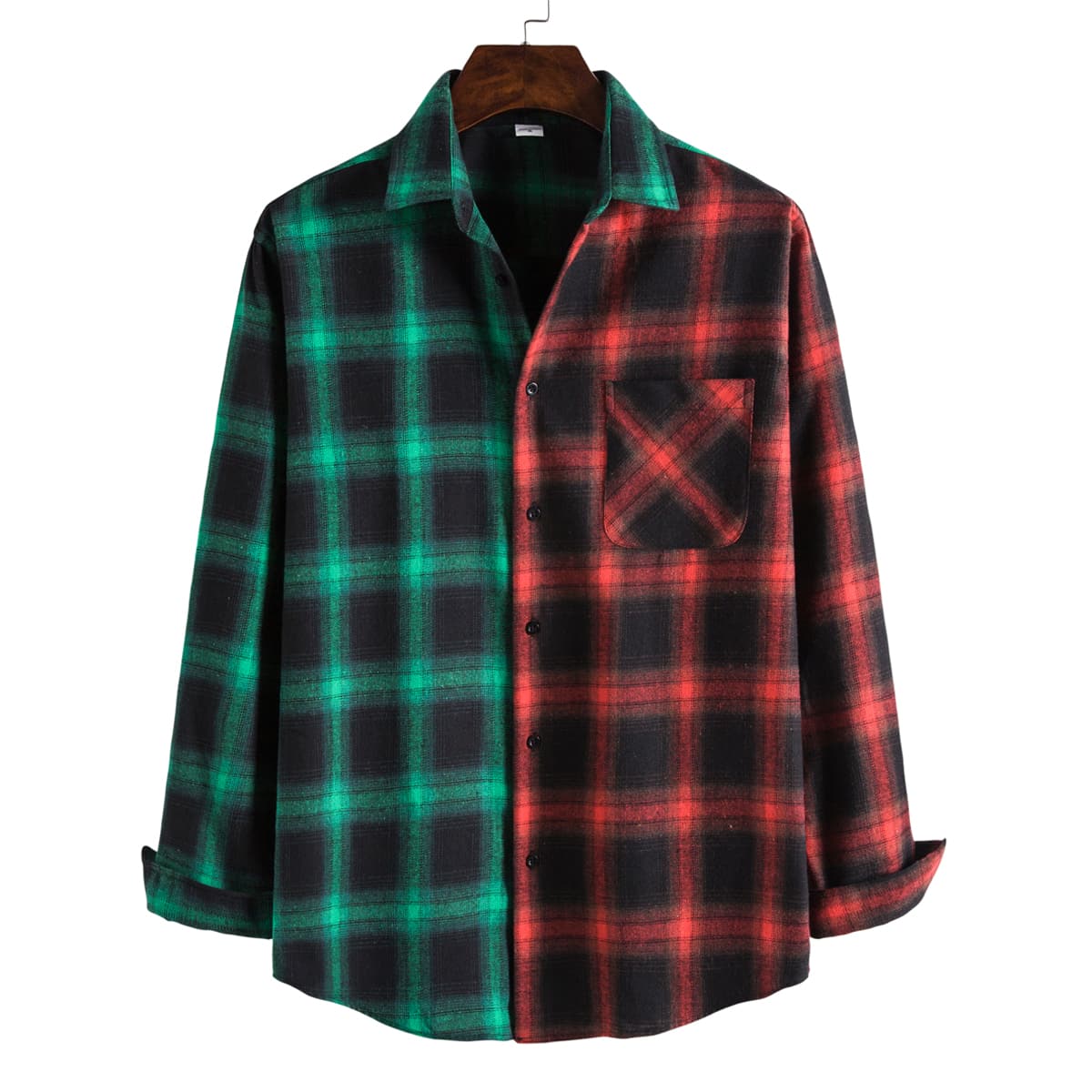 

Guys Colorblock Plaid Pocket Shirt, Multicolor