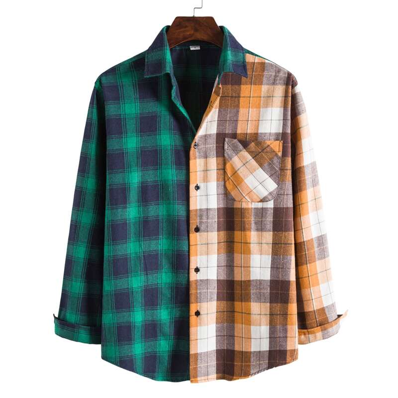 

Guys Colorblock Plaid Pocket Shirt, Multicolor