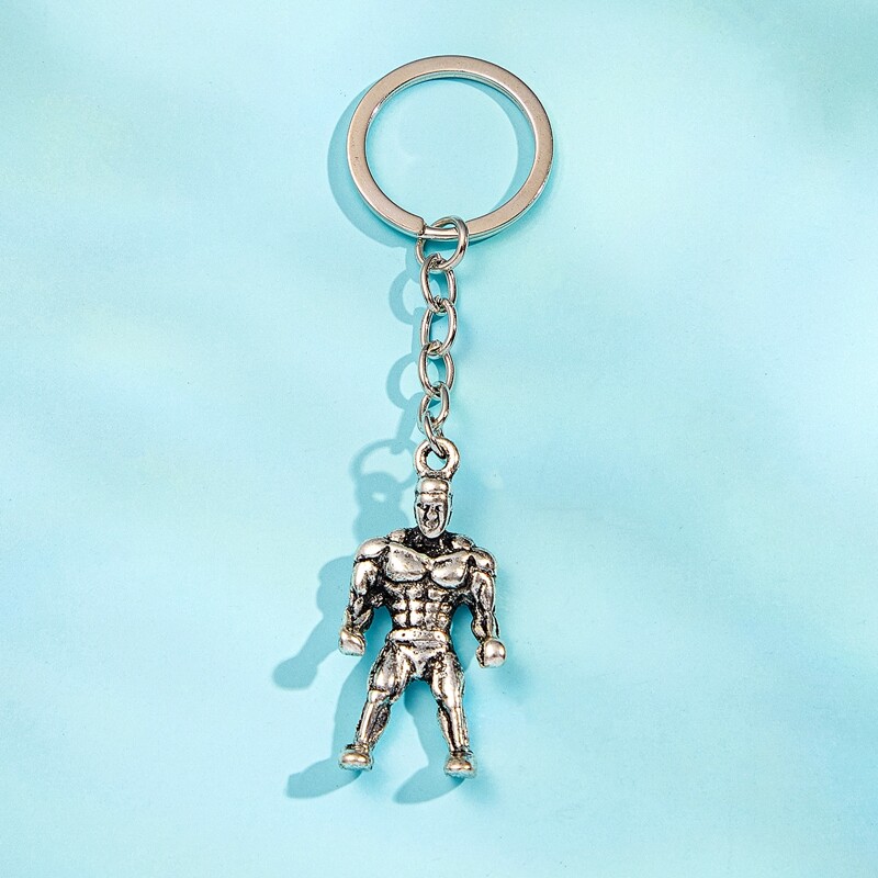 

Guys Figure Charm Keychain, Silver