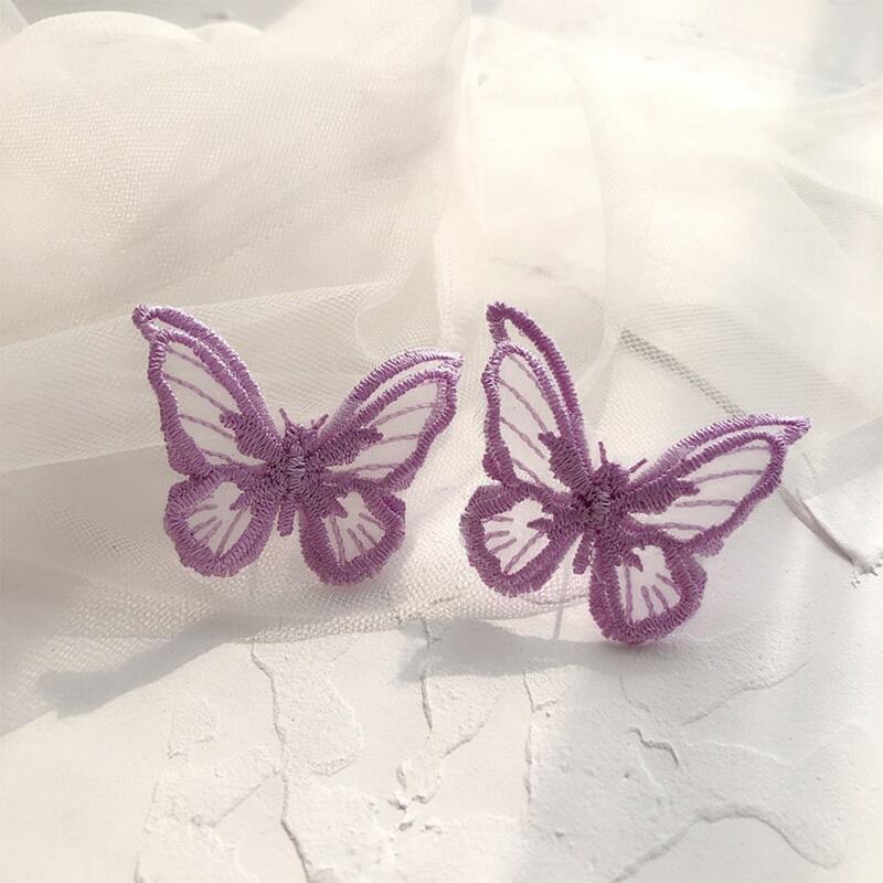 

Butterfly Lace Stud Earrings, Purple