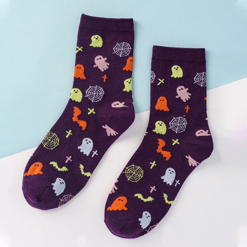 

Ghost Pattern Socks, Purple