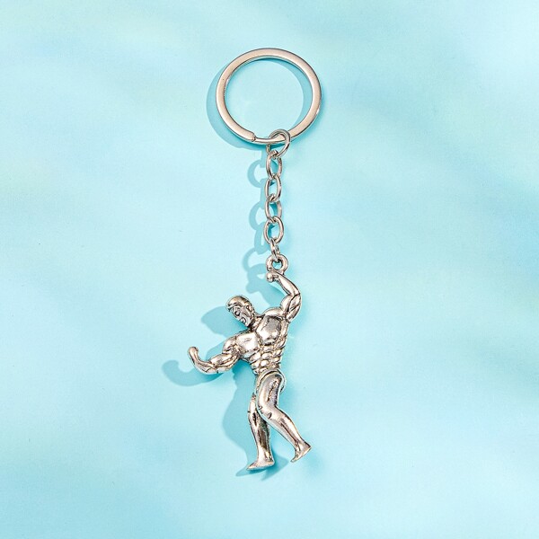 

Men Figure Charm Keychain, Silver
