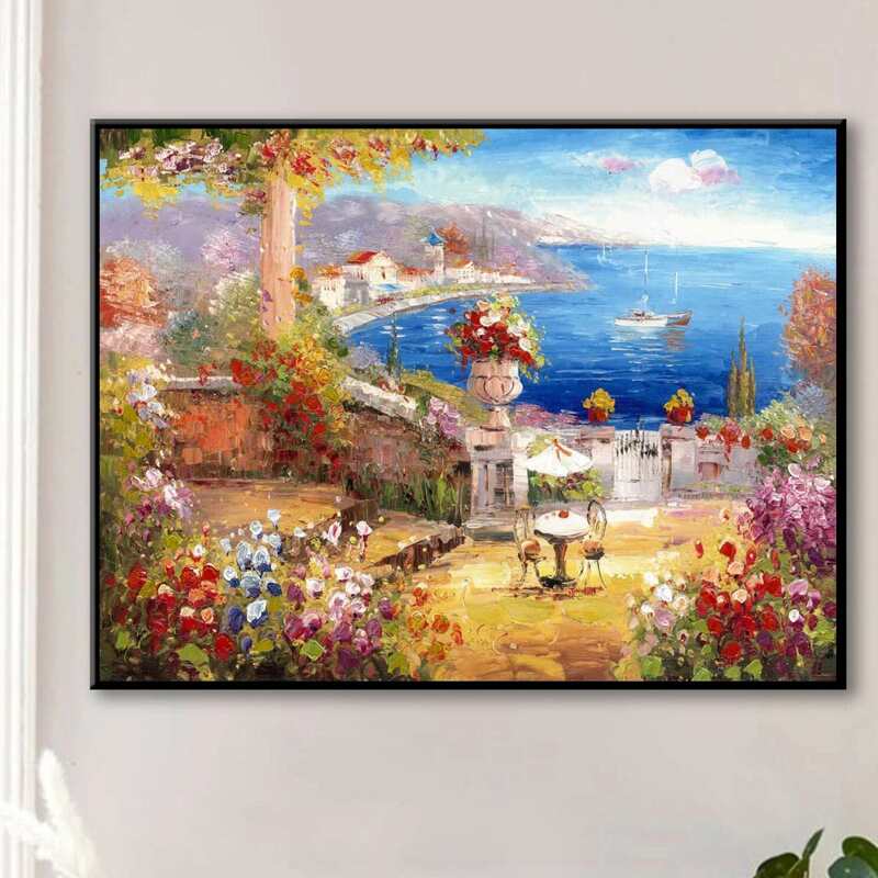 

Landscape Print DIY Diamond Painting Without Frame, Multicolor