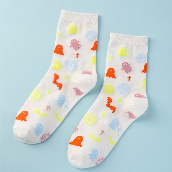 

Ghost Pattern Socks, White