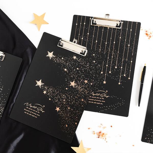 

1pc Star Print Random Clipboard, Black