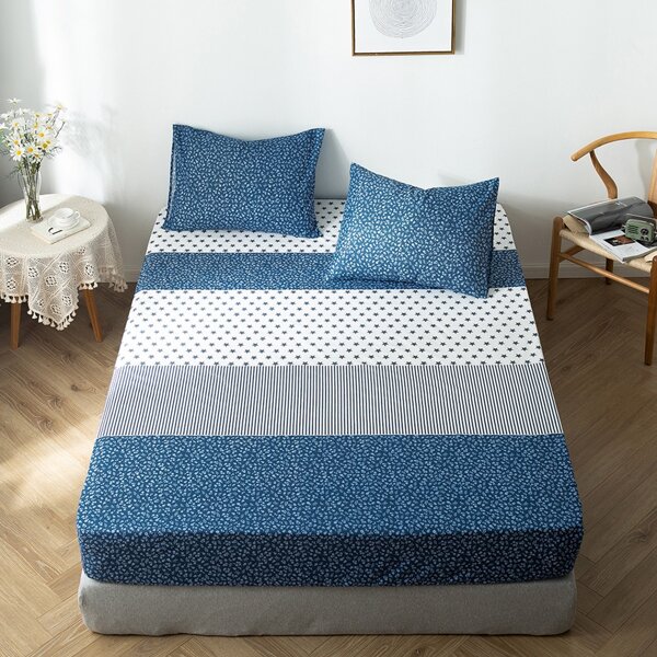 

1pc Star Print Fitted Sheet Without Pillow, Multicolor