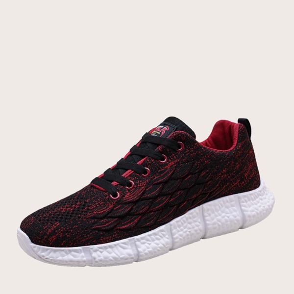 

Men Lace-up Front Wide Fit Sneakers, Red