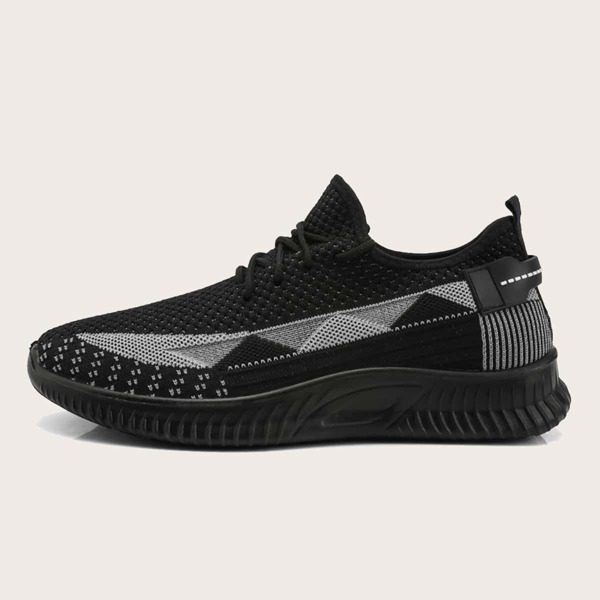 

Men Lace-up Front Wide Fit Sneakers, Black