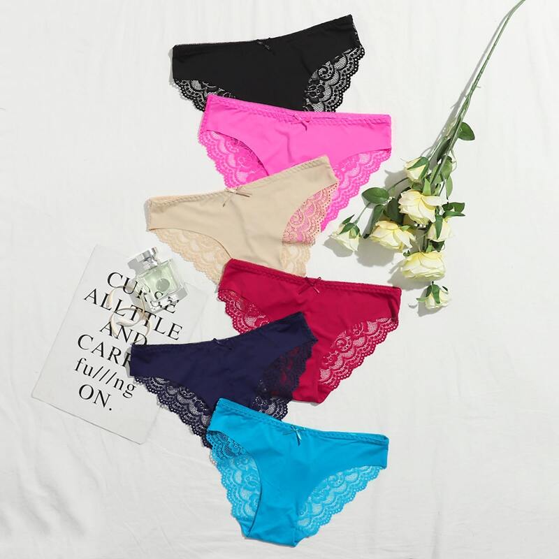

6pack Floral Lace Seamless Panty Set, Multicolor