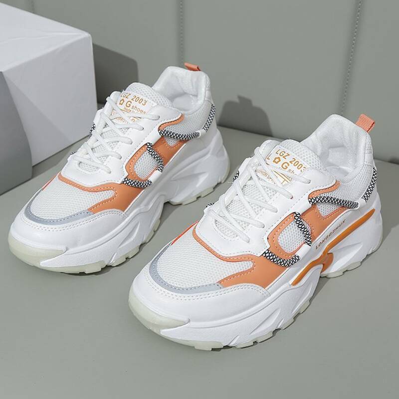 

Colorblock Lace-up Chunky Sneakers, Ginger