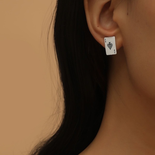 

Random Playing Card Design Stud Earrings, Multicolor