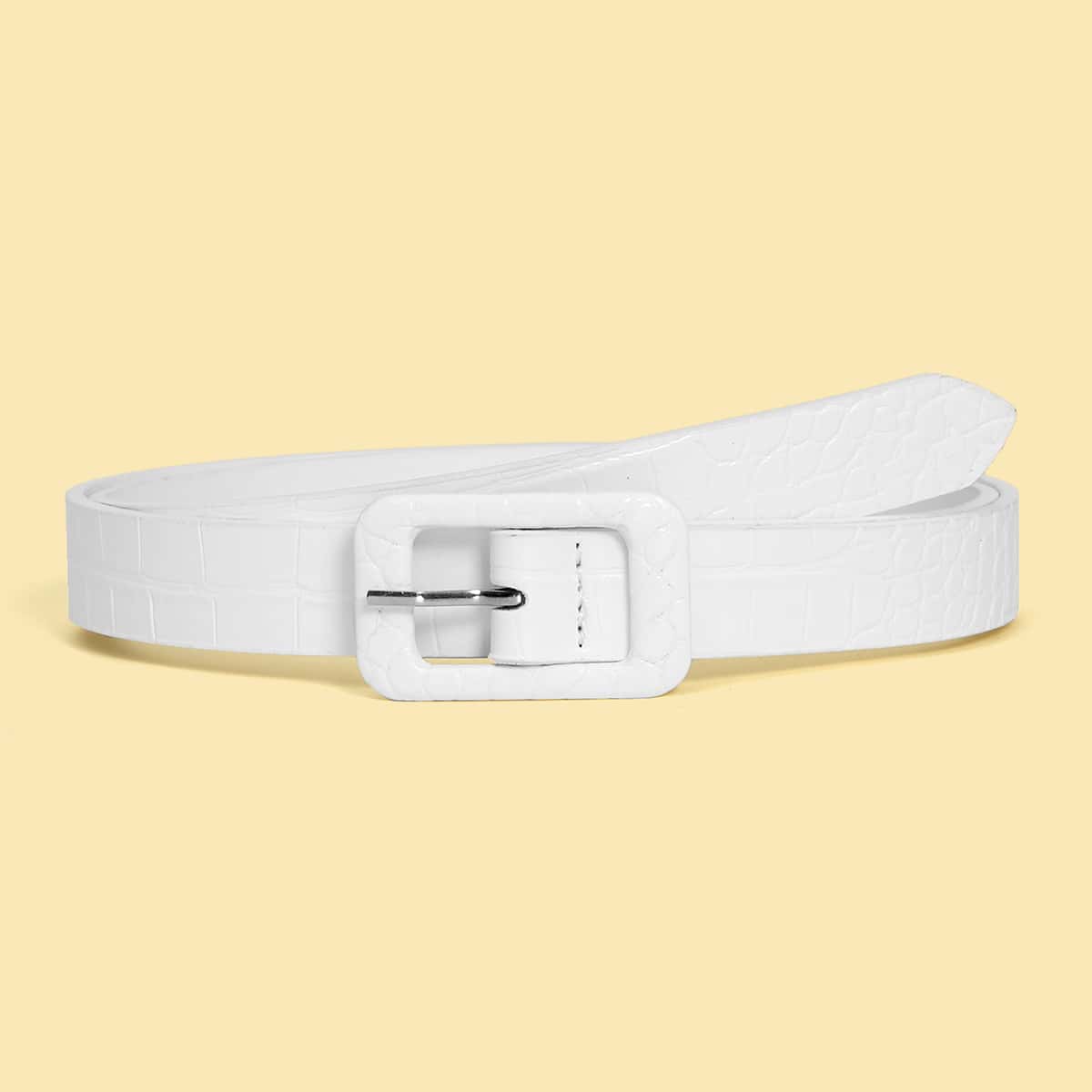 

Square Buckle Belt, White