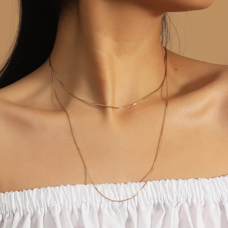 

Simple Layered Necklace, Gold