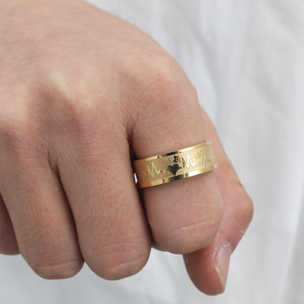 

Men Minimalist Ring, Gold