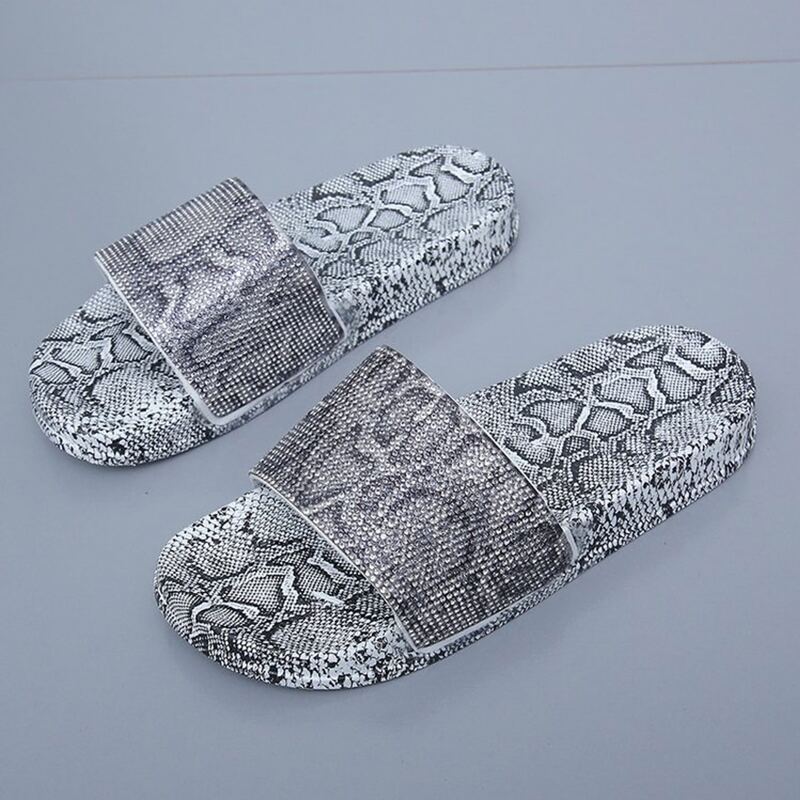 

Rhinestone Snakeskin Slippers, Multicolor