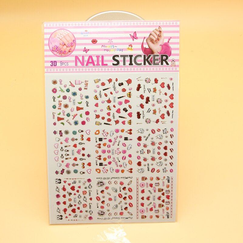 

2sheets Cartoon Nail Sticker, Multicolor