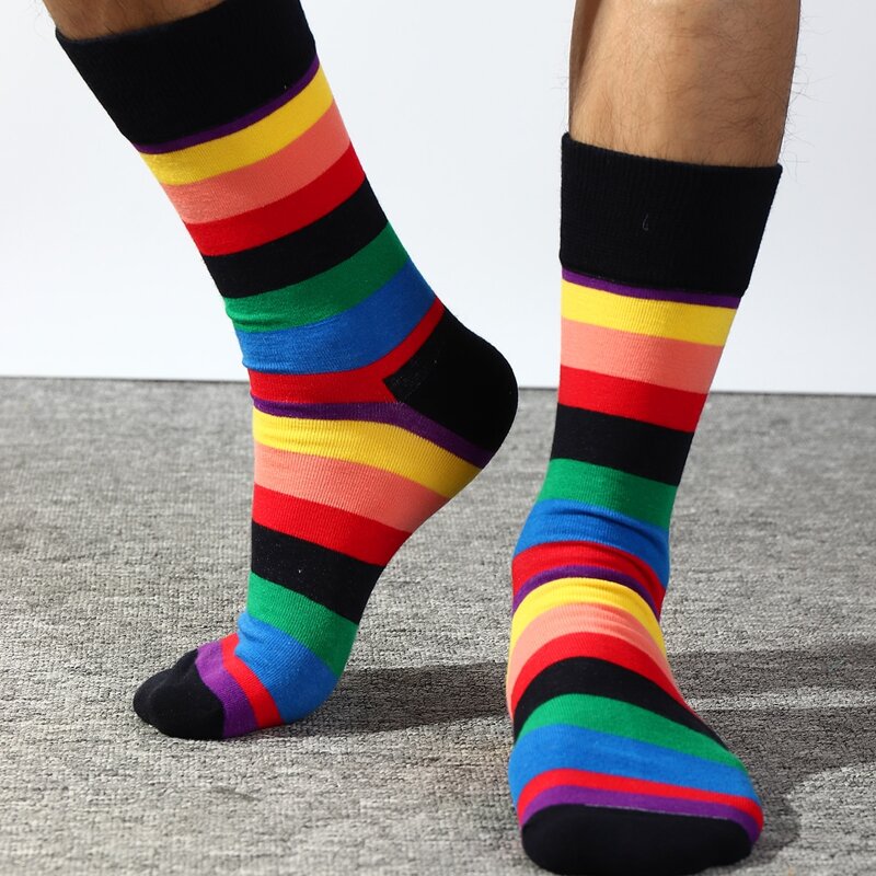

Guys Striped Pattern Socks, Multicolor