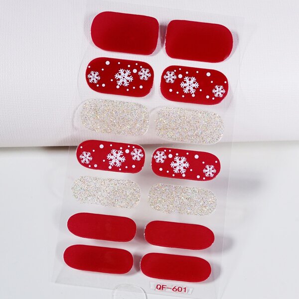 

1sheet Christmas Snowflake Nail Sticker, Multicolor