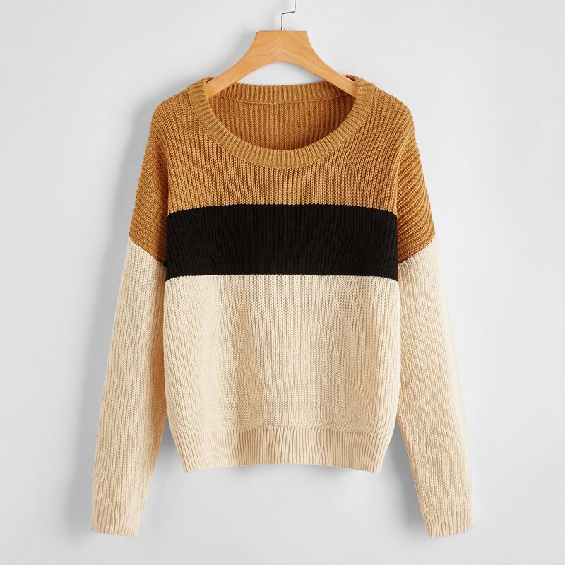 

Colorblock Oversized Sweater, Multicolor