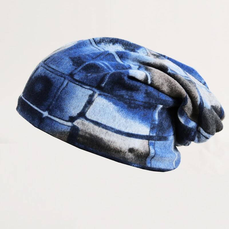 

Guys Plaid Pattern Scarf Beanie, Multicolor