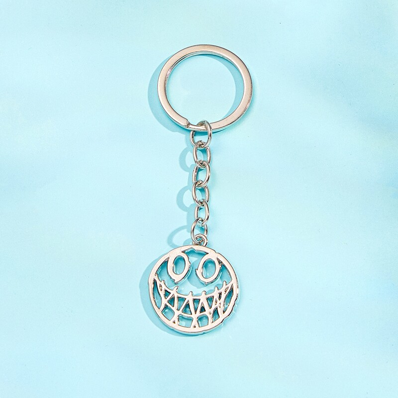 

Guys Smiley Charm Keychain, Silver