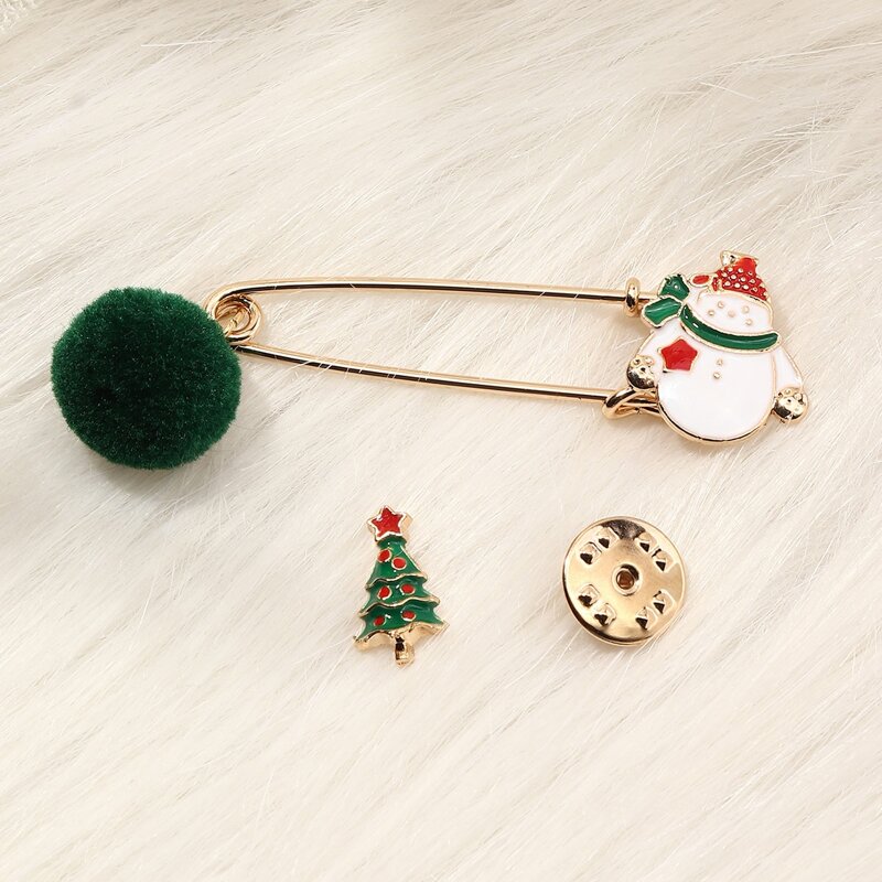 

2pcs Christmas Tree Design Brooch, Multicolor