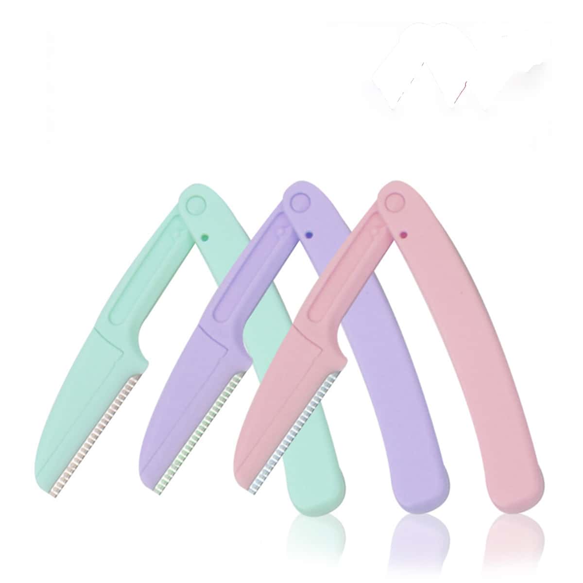 

3pcs Foldable Eyebrow Trimming Knife, Multicolor