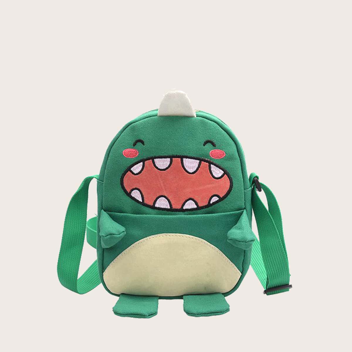 

Cartoon Dinosaur Crossbody Bag, Green