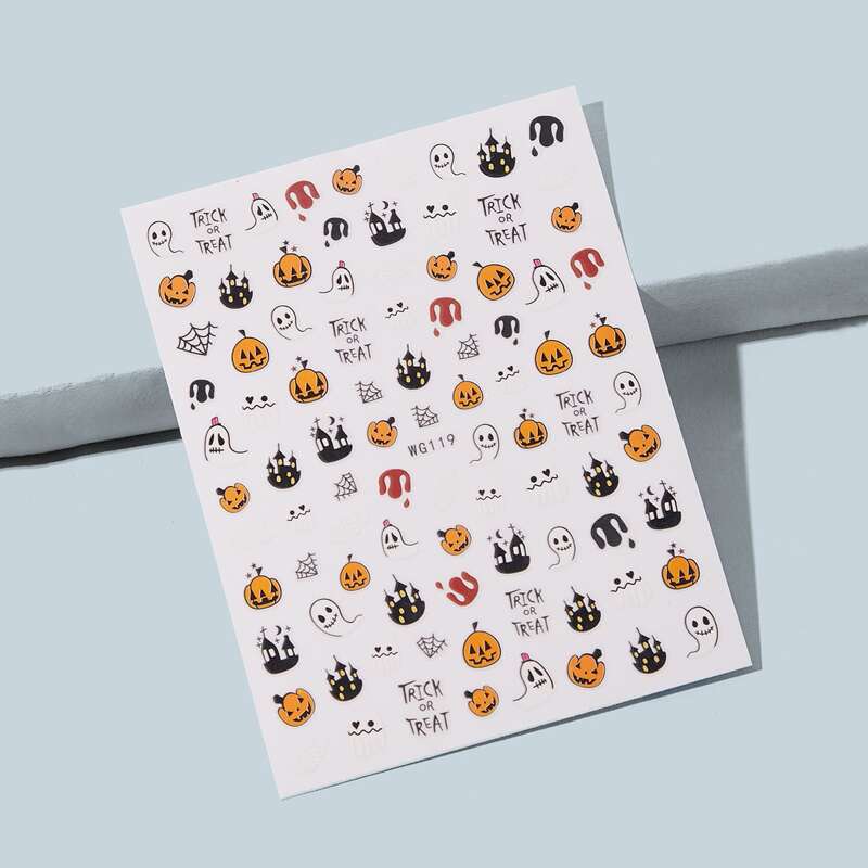 

1sheet Halloween Pattern Nail Sticker, Multicolor