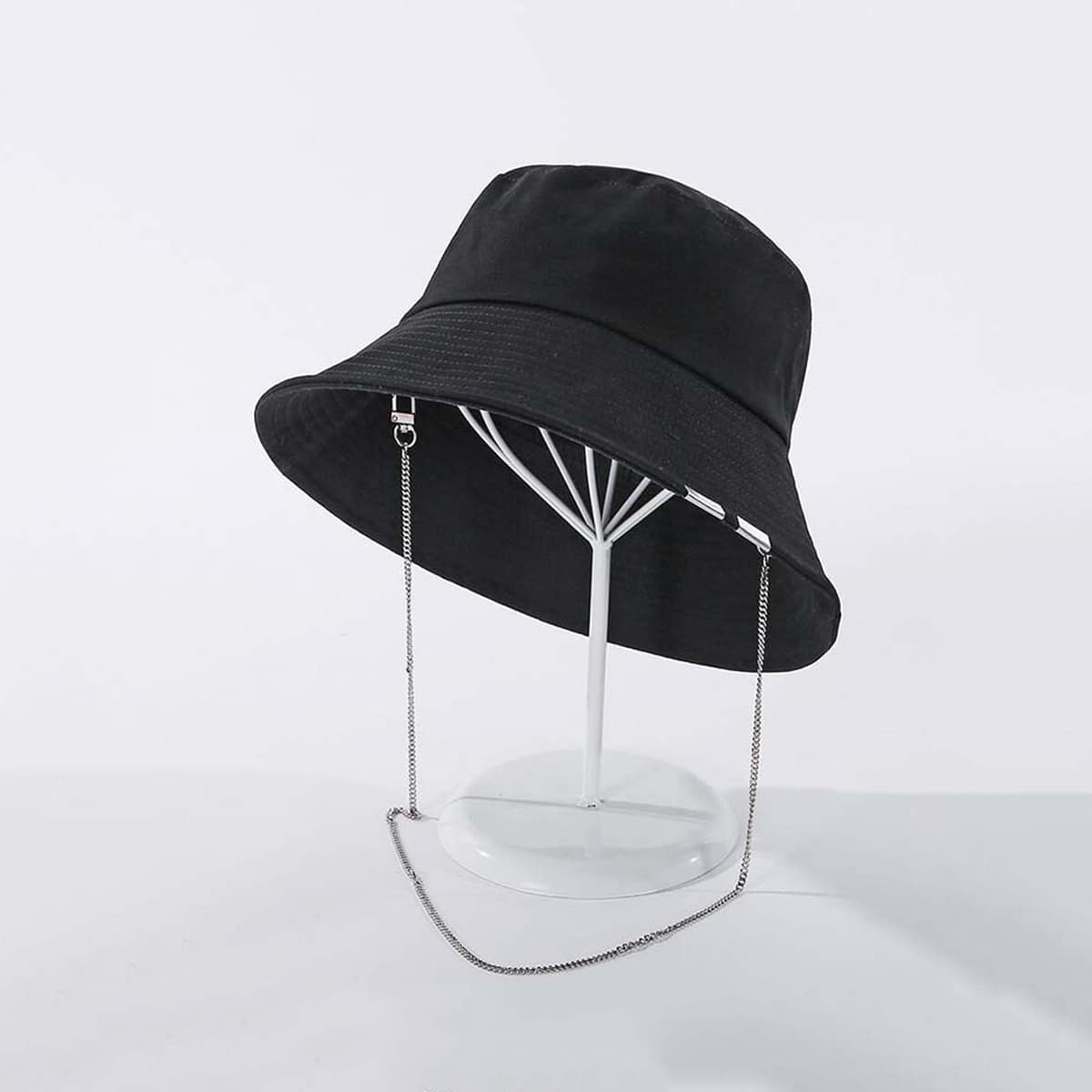 

Chain Decor Bucket Hat, Black