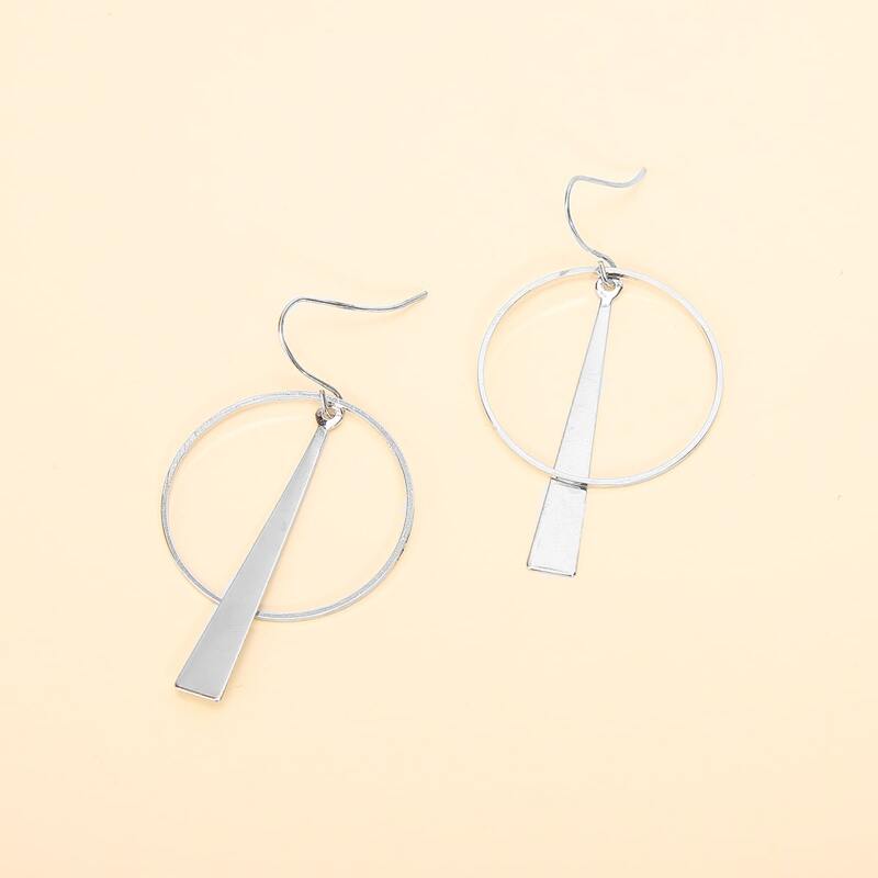 

Ring Drop Earrings, Silver