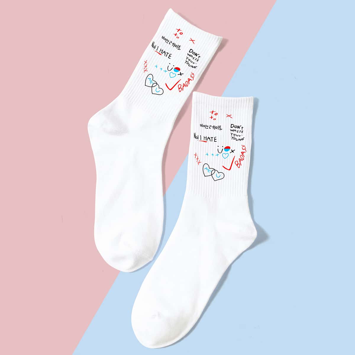 

Letter Graphic Socks, Multicolor