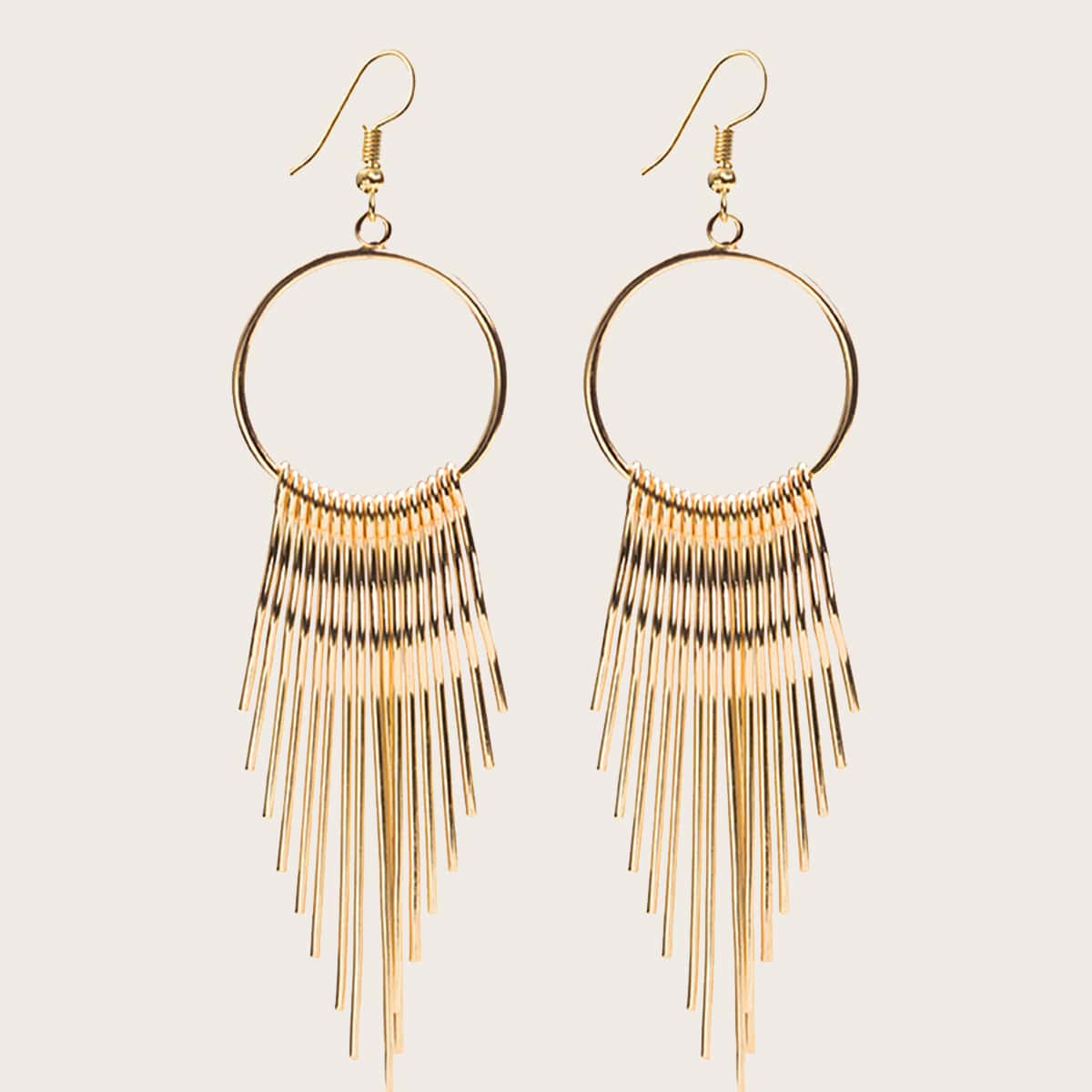 

Ring Tassel Drop Earrings, Gold