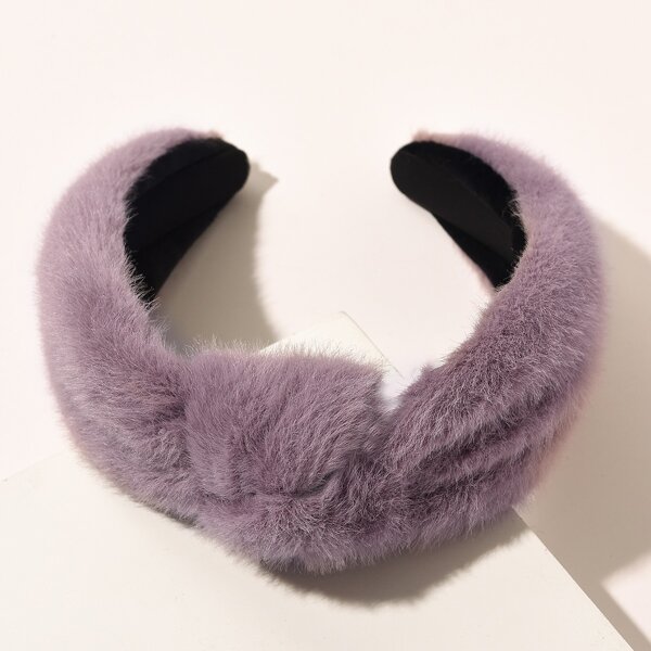 

Plush Knot Hair Hoop, Purple