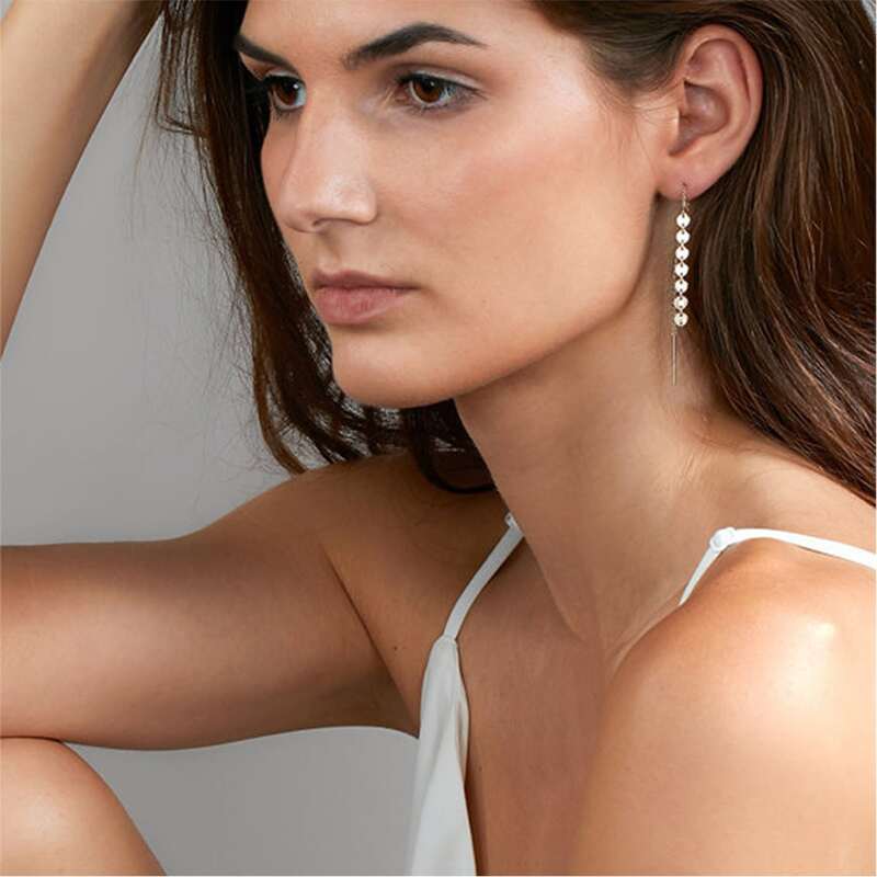 

Disc Threader Earrings, Gold