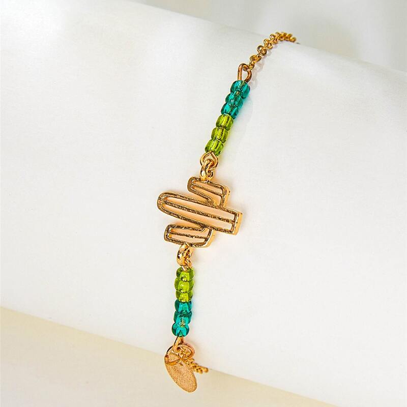 

Cactus Decor Chain Bracelet, Gold