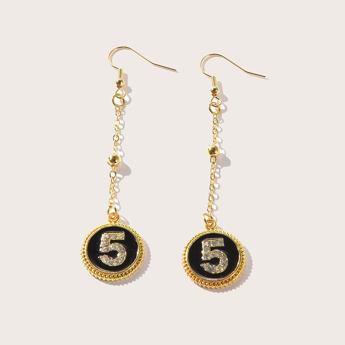 

Rhinestone Number Round Drop Earrings, Multicolor